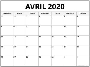 Calendrier Lunaire Avril 2020