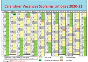 Calendrier Vacances Scolaires 2020 Limoges