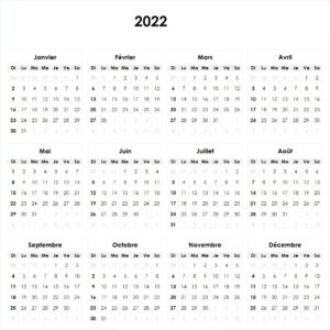 2022 Calendrier Tunisie Avec Jours Feries