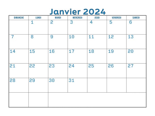 Calendrier Lunaire Janvier 2024
