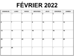 Calendrier Lunaire Février 2022
