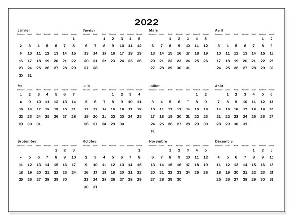 Canada Calendrier 2022 PDF