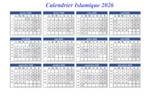 Calendrier Islamique 2026