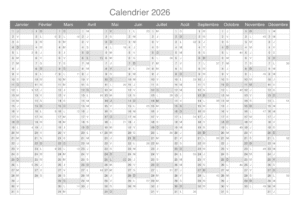 Calendrier Imprimable Gratuit 2026