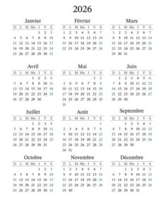 Canadien 2026 Calendrier